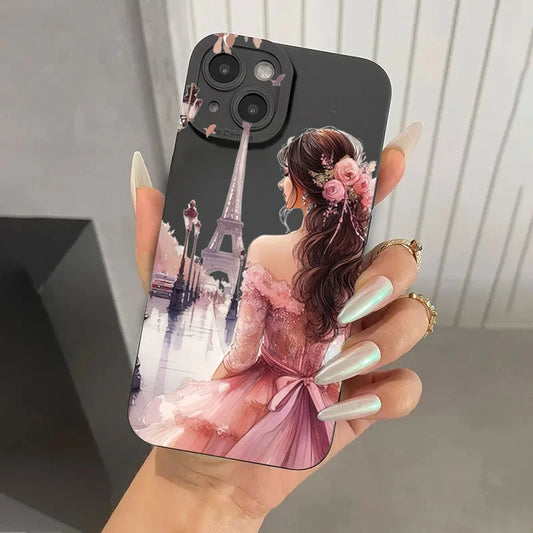 Flower Girl Pattern Decoration Phone Case for iPhone