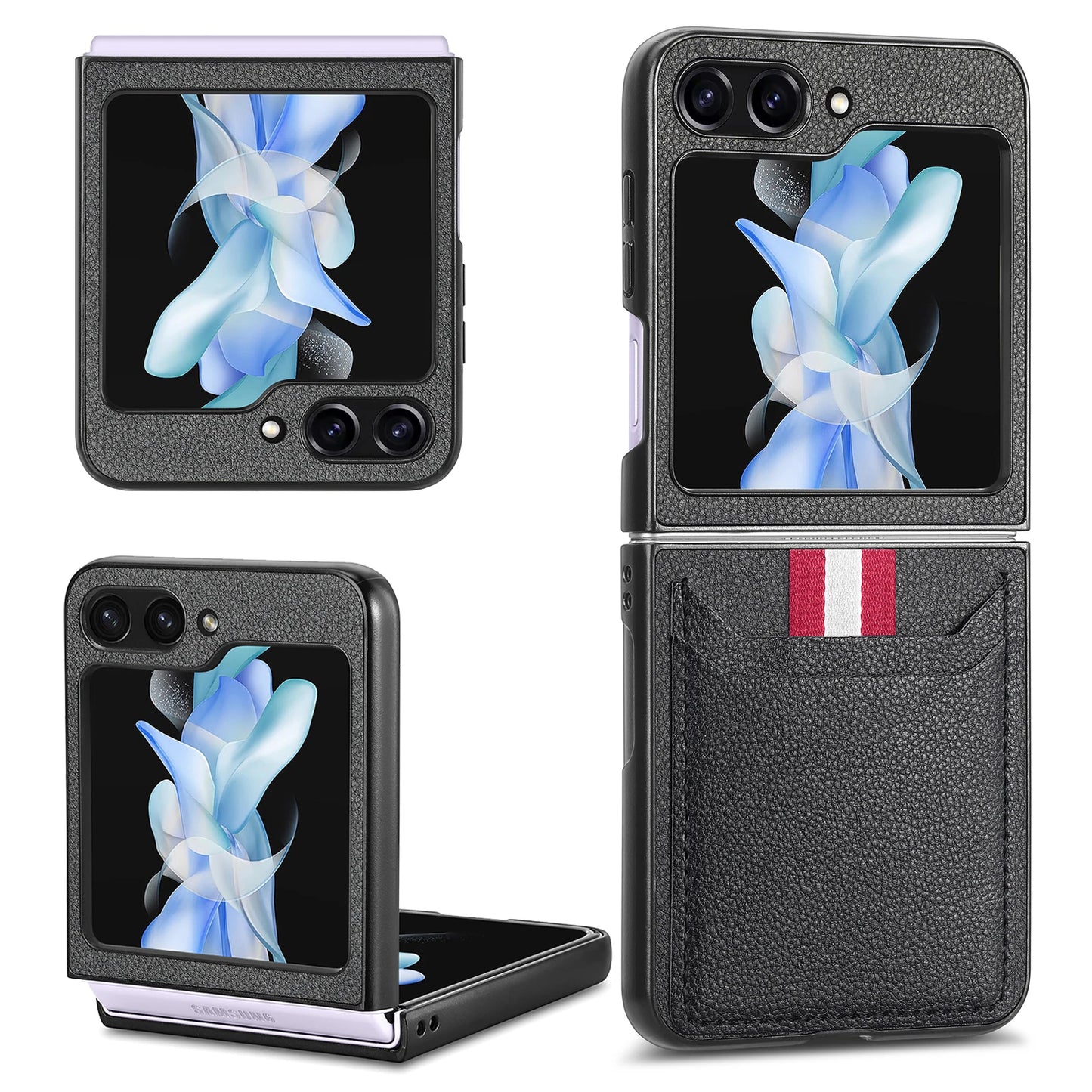 Slim Leather Card Holder Case for Samsung Galaxy Z Flip