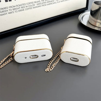 Luxury Plating Leather Earphone Case For Apple Airpods