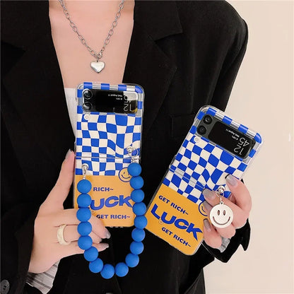 Cute Cartoon Pendant Bracelet Case For Samsung Z Flip