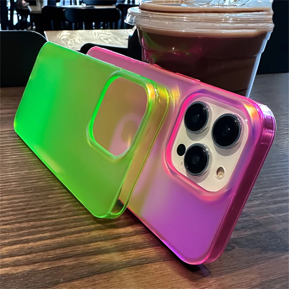 Luxury Colorful Laser Matte Clear Silicone Soft Case For iPhone