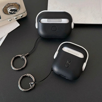 Simple Smile Expression Music Stand Black Earphone Case for AirPods