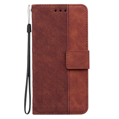 Magnetic Geometric Textile Pattern Wallet Case for Galaxy