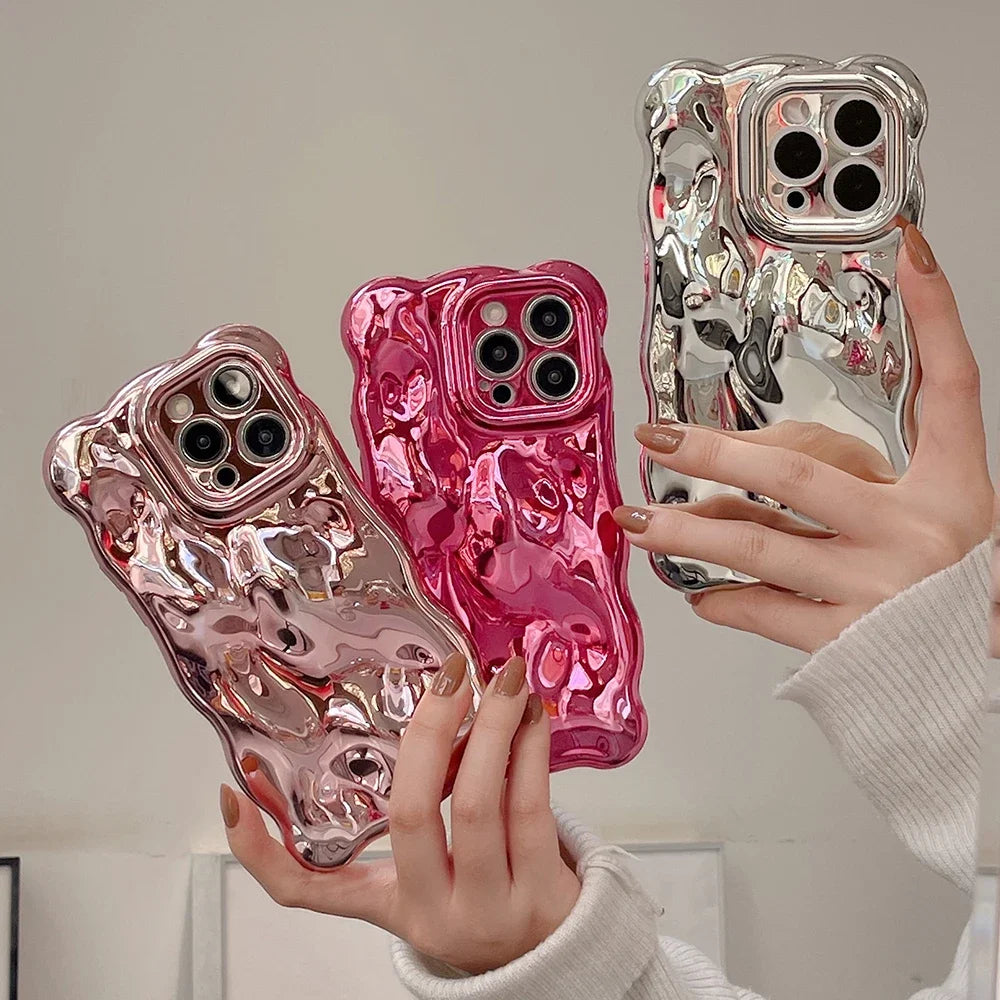 3D Bubble Wave Pattern Phone Case For iPhone