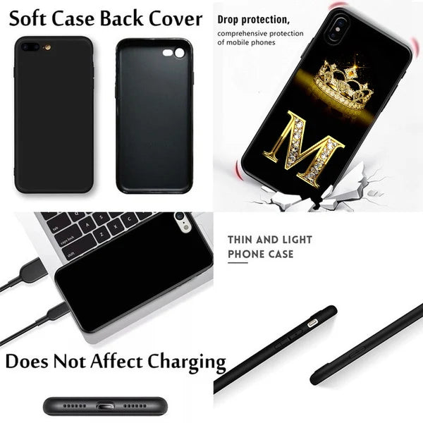 Luxury Diamond Crown Letter Case For iPhone