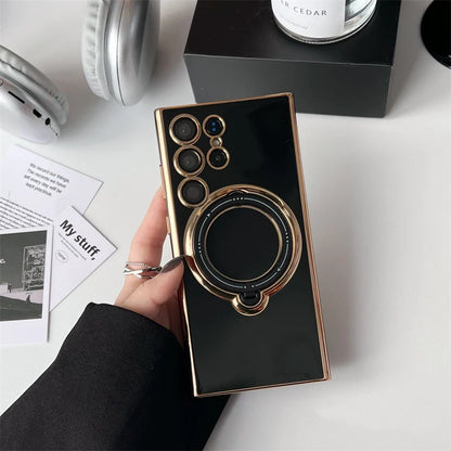 Luxury Rotate Magnetic Bracket Magsafe Case For Samsung