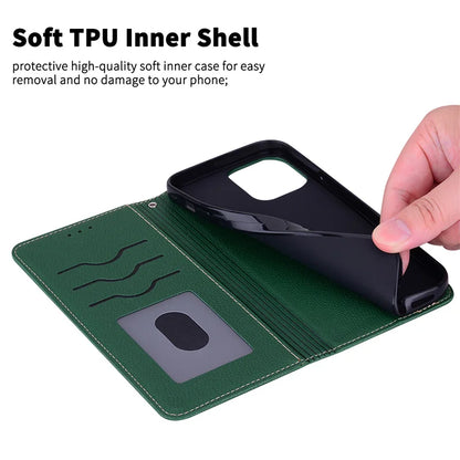 Solid Color Leather Wallet Phone Case For Samsung Galaxy