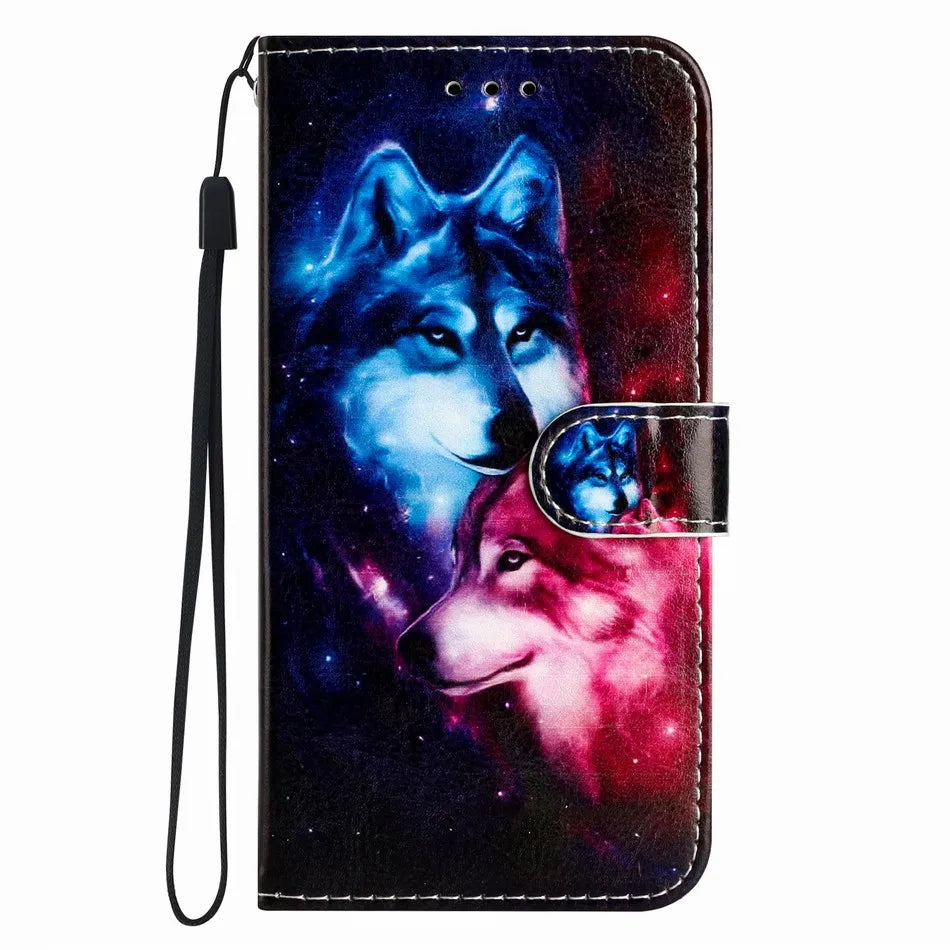 Painted Leather Wallet Case for Galaxy