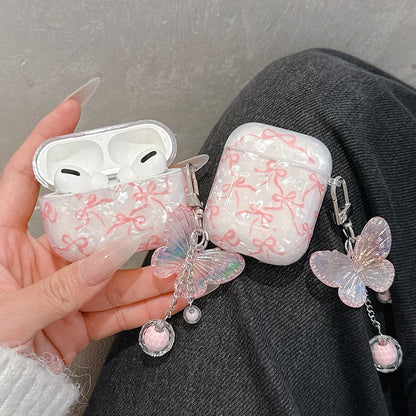 Cute Glitter Bow knot Shell Pattern Crystal For Airpods