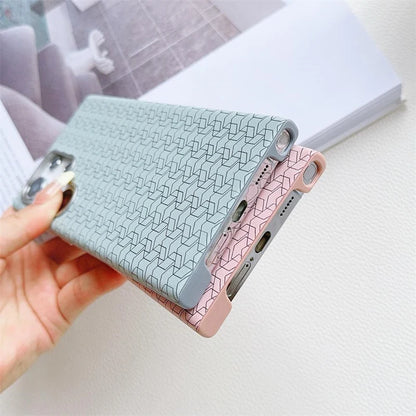 Geometric Pattern Magsafe Leather Phone Case for Samsung