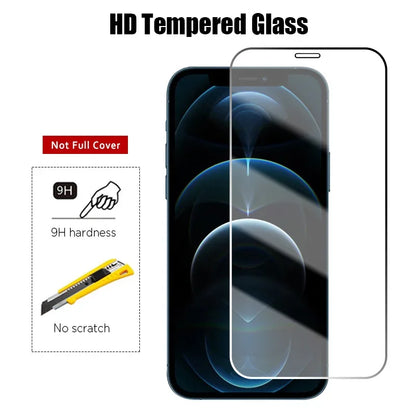 6 Pcs 2 in 1 Tempered Glass for iPhone