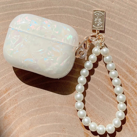 Luxury Pearl Case for Airpods with Keychain