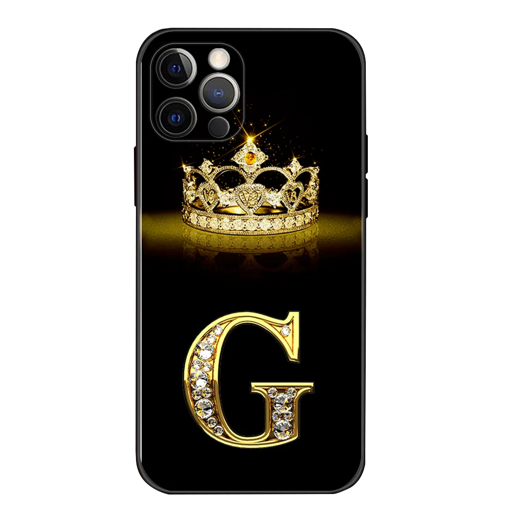 Luxury Diamond Crown Letter Case For iPhone