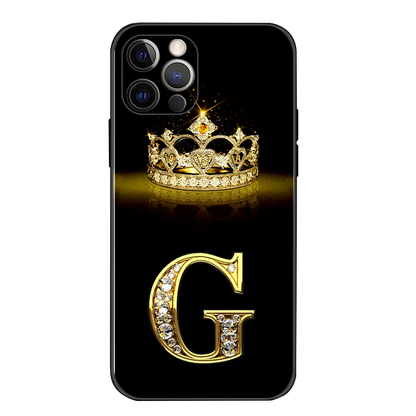 Luxury Diamond Crown Letter Case For iPhone