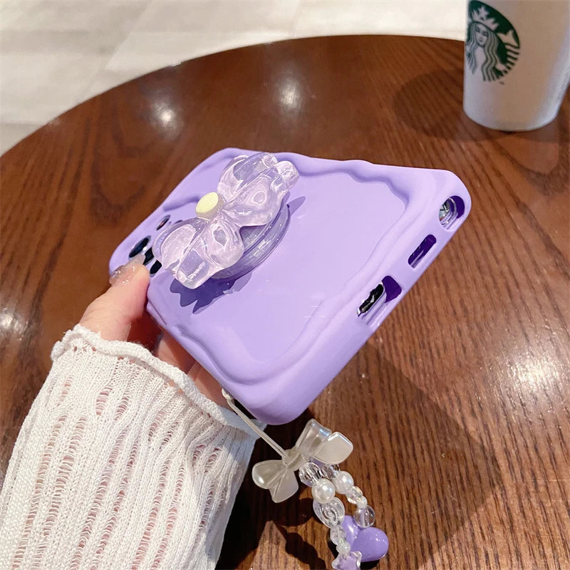 3D Bow Bracket Hang Bracelet Phone Case