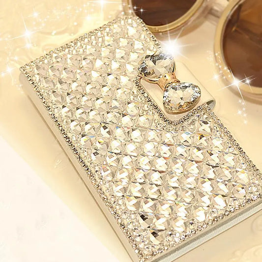 Luxury Diamonds Leather Phone Case For Samsung Galaxy