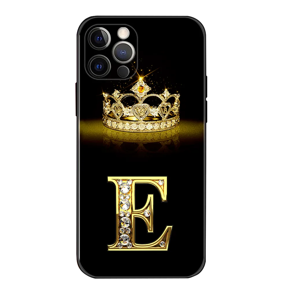 Luxury Diamond Crown Letter Case For iPhone