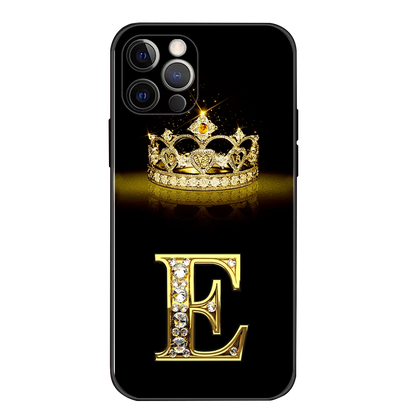 Luxury Diamond Crown Letter Case For iPhone