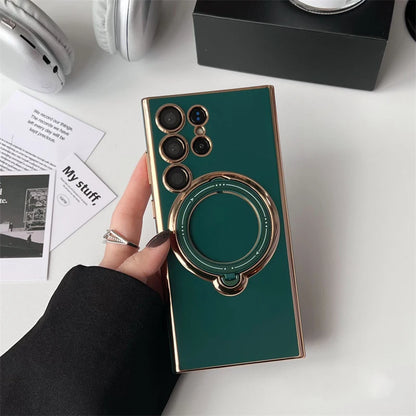Luxury Rotate Magnetic Bracket Magsafe Case For Samsung
