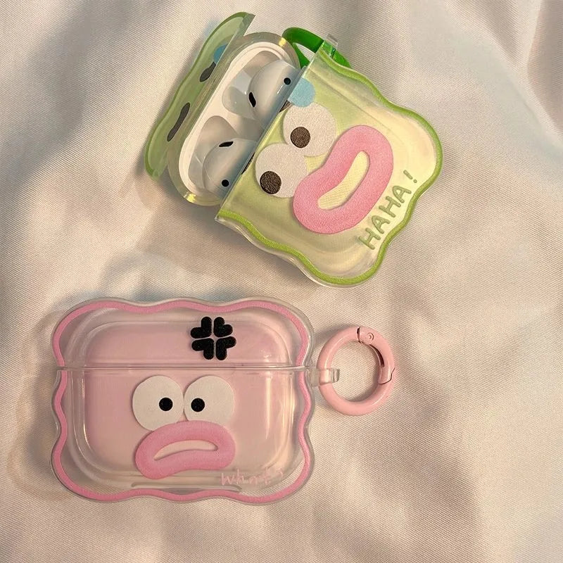 Cute Cartoon Couples Airpod Case with Keyring