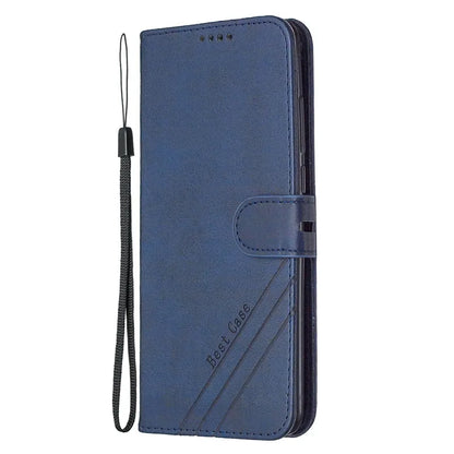 Solid Color Leather Flip Wallet Case For Samsung Galaxy