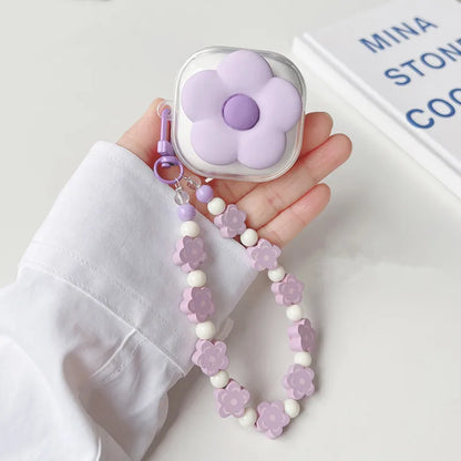 Cute Cartoon Clear Galaxy Buds Cover with Bracelet