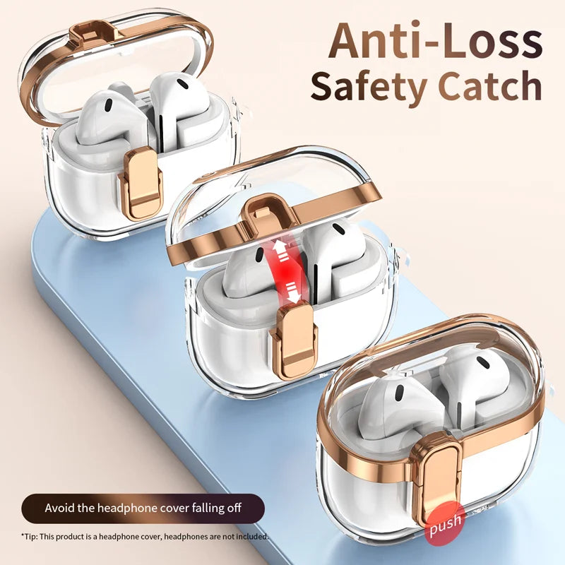 Transparent Lock Buckle Electroplating Case for Samsung Galaxy Buds