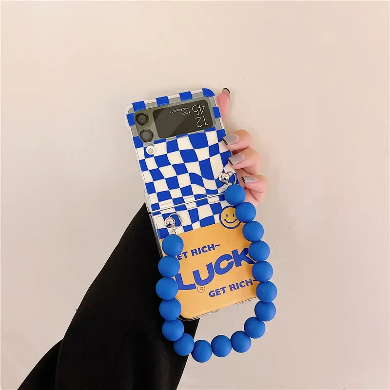 Cute Cartoon Pendant Bracelet Case For Samsung Z Flip