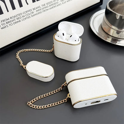 Luxury Plating Leather Earphone Case For Apple Airpods