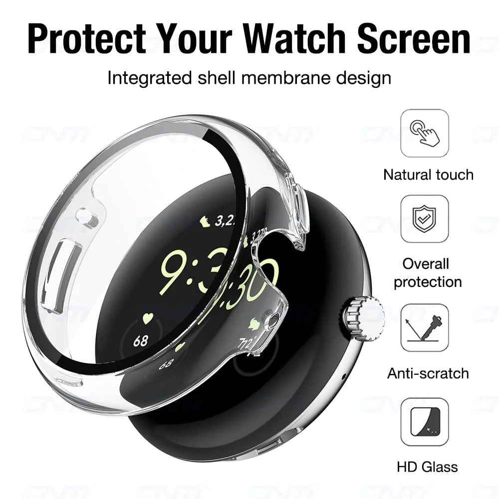 1 Pc Tempered Glass + Case for Google Pixel Watch