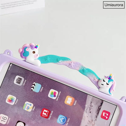 Kids Cartoon Unicorn Bubble Case For Galaxy Tab