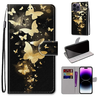 Desgined Leather Wallet Flip Case For Samsung Galaxy A14