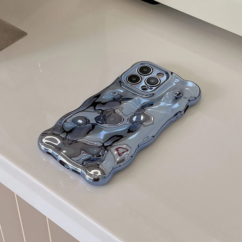 3D Bubble Wave Pattern Phone Case For iPhone