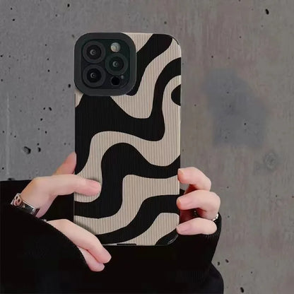 Fashion Zebra Stripe Black White Phone Case For iPhone