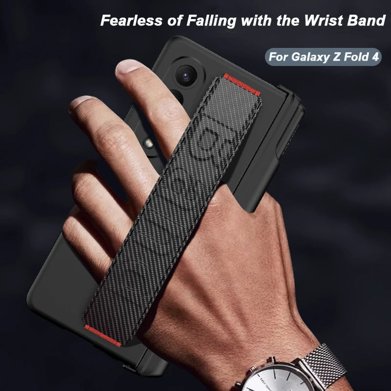 Hinge Pen Holder Case with Wrist Band For Galaxy Z Fold