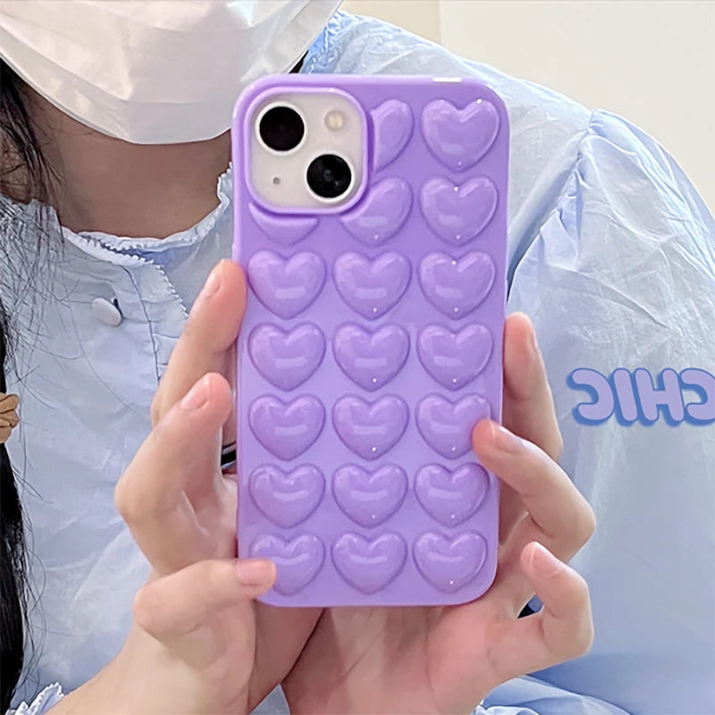 Cute 3D Love Heart Case For iPhone