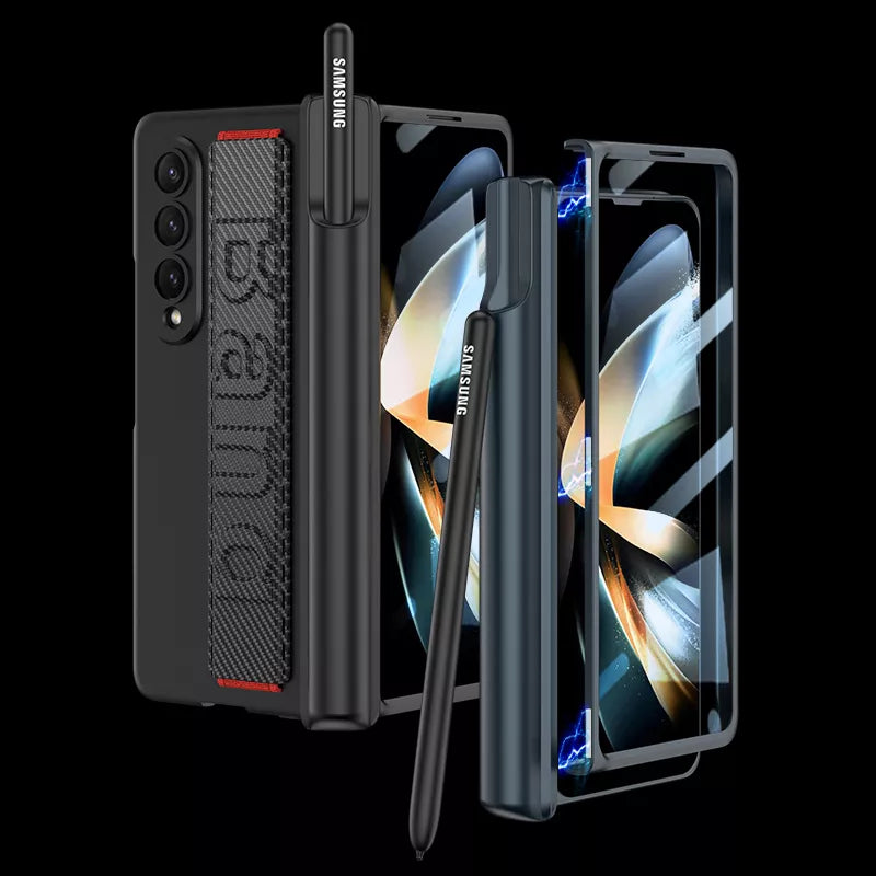 Hinge Pen Holder Case with Wrist Band For Galaxy Z Fold