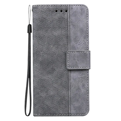 Magnetic Geometric Textile Pattern Wallet Case for Galaxy