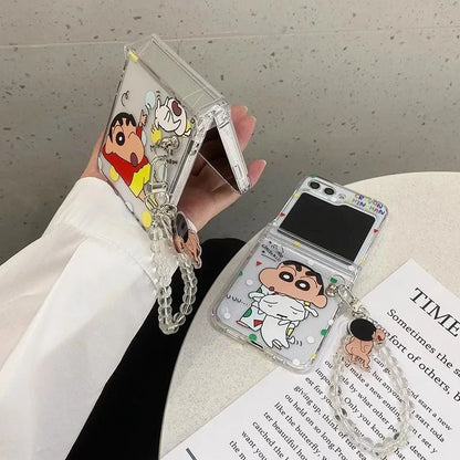 Funny Cartoons Case with Lanyard Galaxy Z Flip