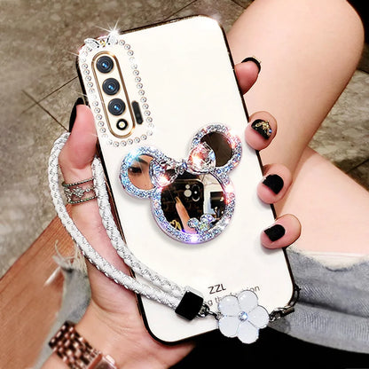 Luxury Diamond Cartoon Mirror Case For Galaxy