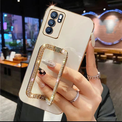 Luxury Rhinestone Metal Holder Plating Case For Samsung