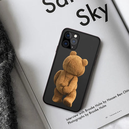 Teddy Bear Cartoon Frosted Case for iPhone