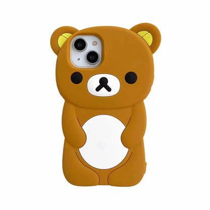 Cartoon Animal Bear Cute Soft Silicone Case