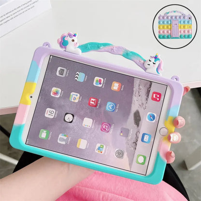 Kids Cartoon Unicorn Bubble Case For Galaxy Tab