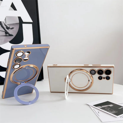 Luxury Rotate Magnetic Bracket Magsafe Case For Samsung