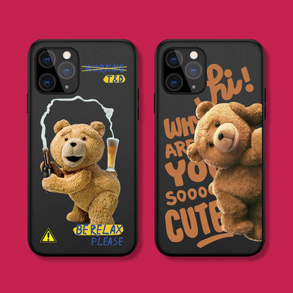 Teddy Bear Cartoon Frosted Case for iPhone