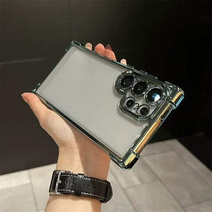 Plating Shockproof Transparent Soft Case For Samsung