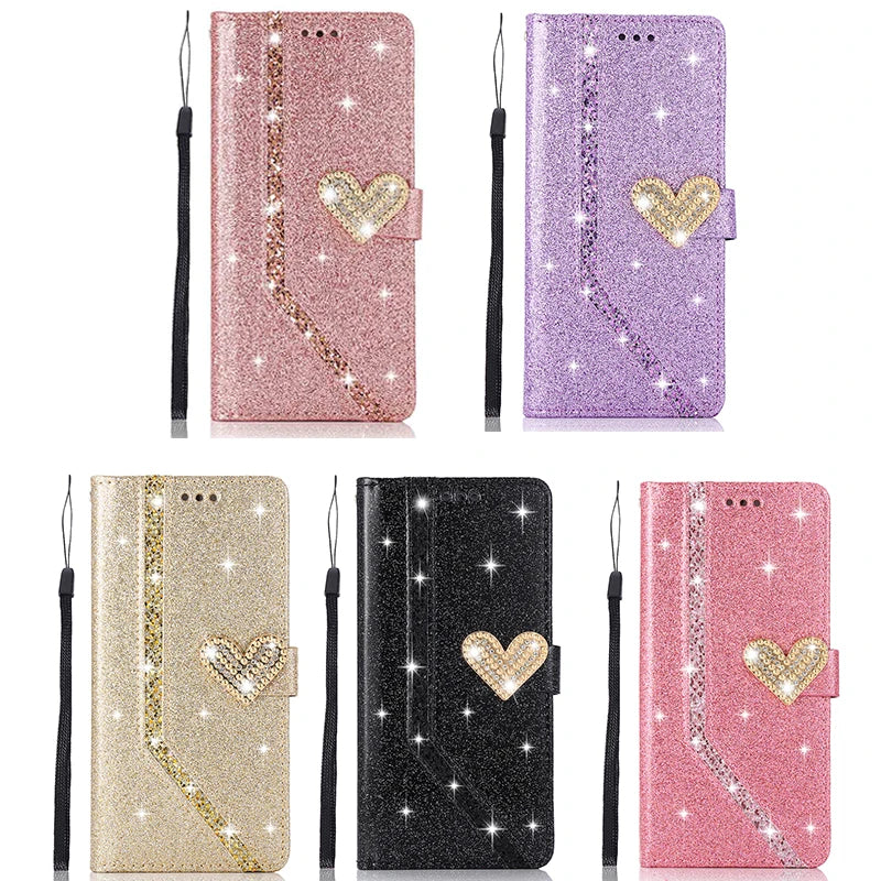 Shiny Glitter Wallet Flip Leather Case