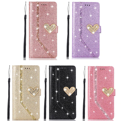 Shiny Glitter Wallet Flip Leather Case