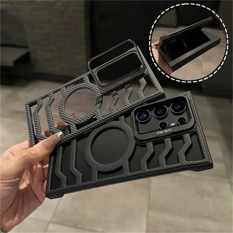 Frameless Carbon Fiber Magnetic Phone Case For Samsung